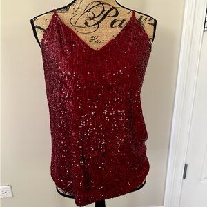 Calvin Klein Sequin Red Women's Top